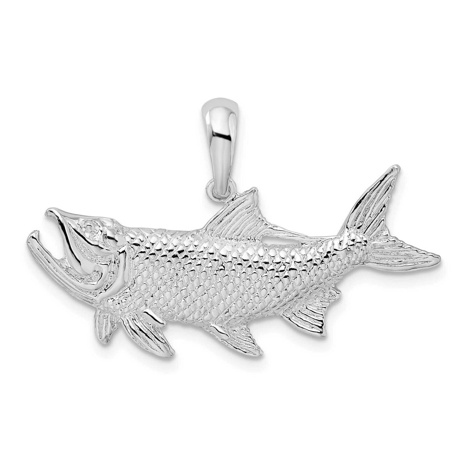 Tarpon Fish Pendant Sterling Silver Polished QC10150