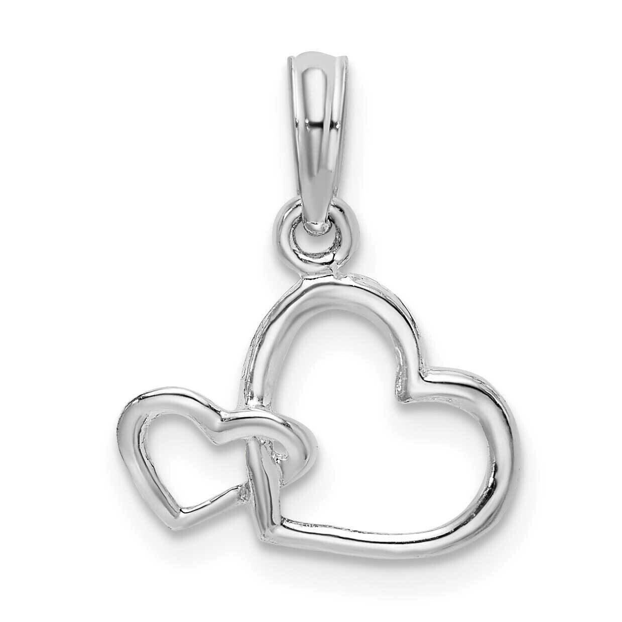 Intertwined Double Hearts Pendant Sterling Silver Polished QC10351, MPN: QC10351, 637218173631