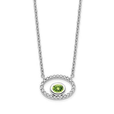Oval Peridot Diamond 18 Inch Necklace 14k White Gold PM7135-PE-007-WA, MPN: PM7135-PE-007-WA, 88395…