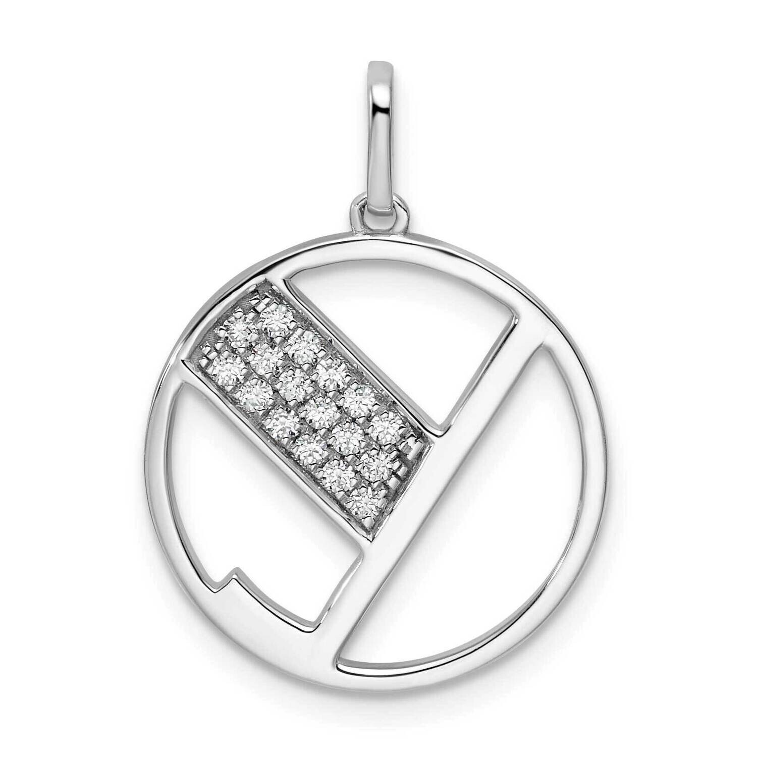 Gatsby Diamond Initial Y Charm 14k White Gold PM9843Y-018-WA, MPN: PM9843Y-018-WA,