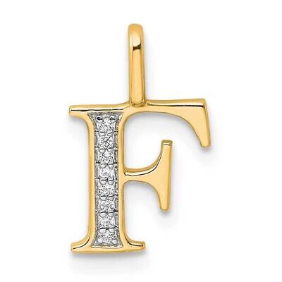 Diamond Letter F Initial Pendant 14k Gold PM8365F-003-YA, MPN: PM8365F-003-YA,