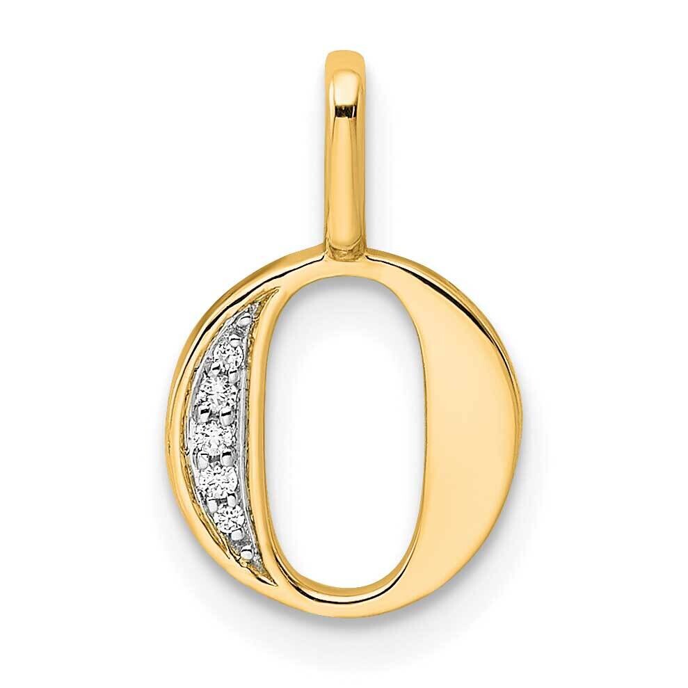 Diamond Letter O Initial Pendant 10k Gold PM8365O-002-1YA, MPN: PM8365O-002-1YA,