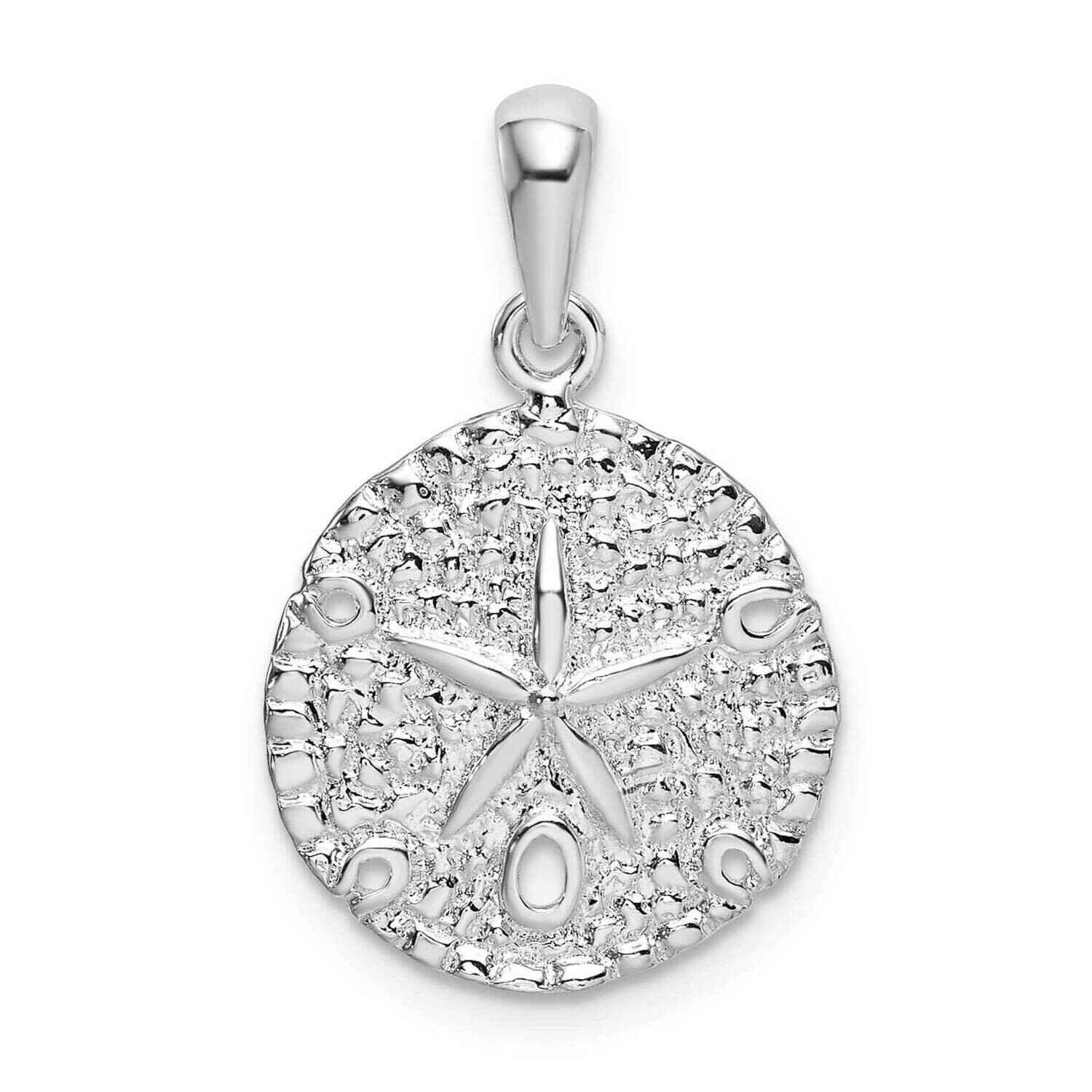 Textured SDollar Pendant Sterling Silver Polished QC10435