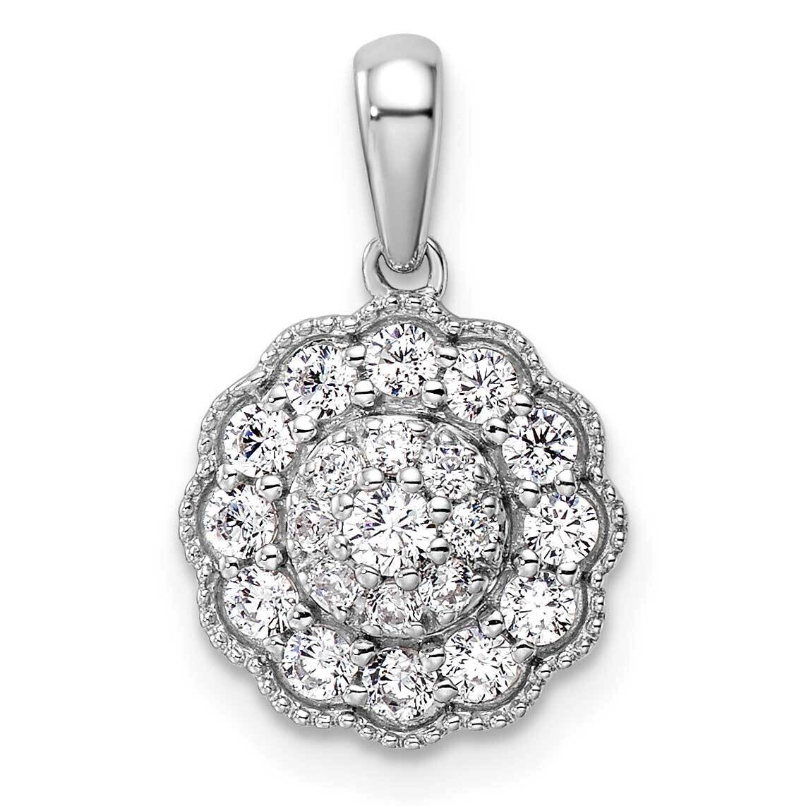 Diamond Halo Pendant 14k White Gold PM9660-040-WLG, MPN: PM9660-040-WLG, 883957882017