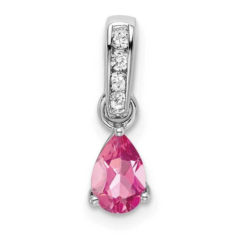 Pear Pink Tourmaline Diamond Pendant 14k White Gold PM7409-PT-005-WA, MPN: PM7409-PT-005-WA,