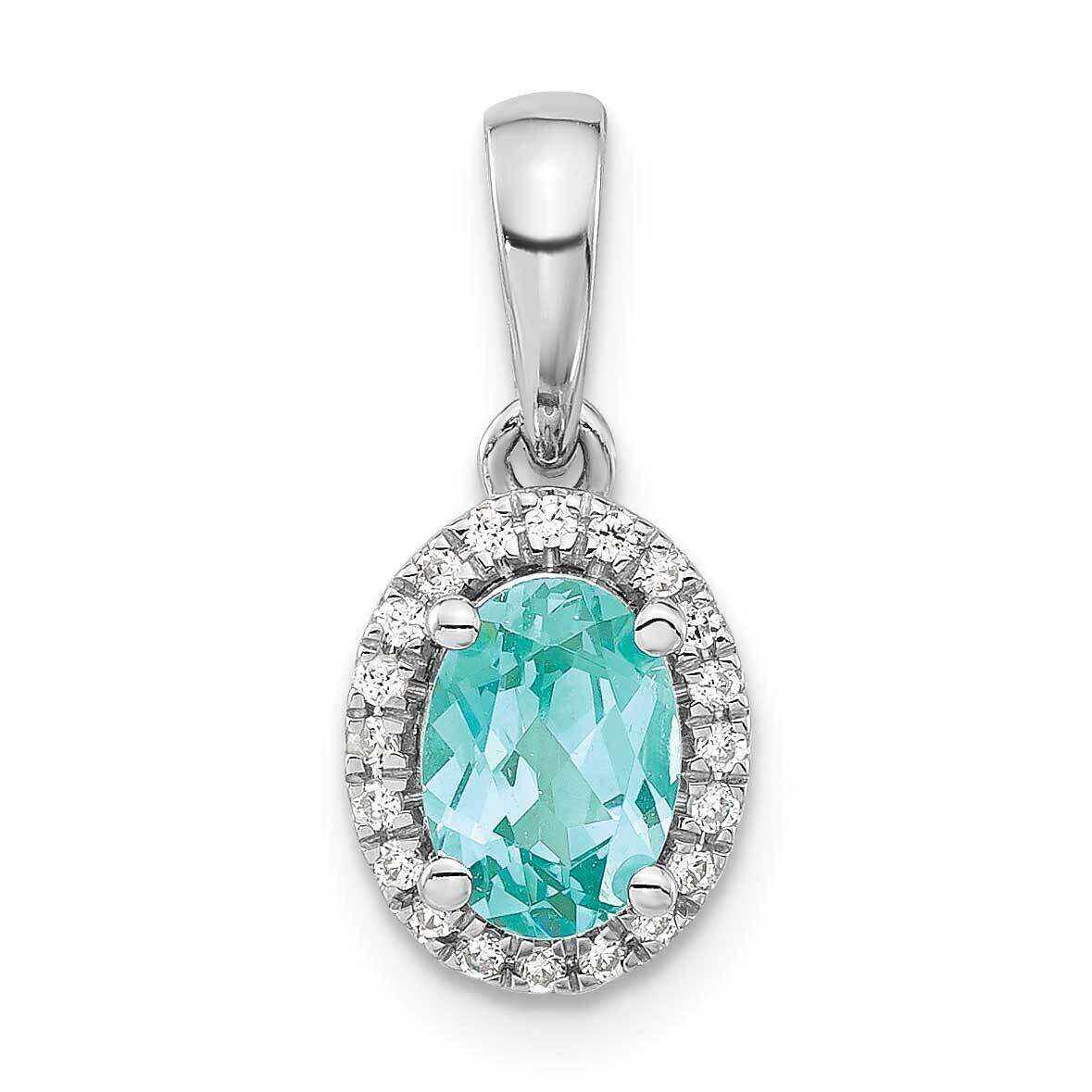 Pure Serenity Diamond Lab Created Oval Paraiba Pendant 14k White Gold PM9527-CP-010-WLG, MPN: PM952…
