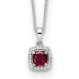 Diamond Created Ruby Pendant Necklace 10k White Gold PM8582-CRU-010-0WLG, MPN: PM8582-CRU-010-0WLG,…