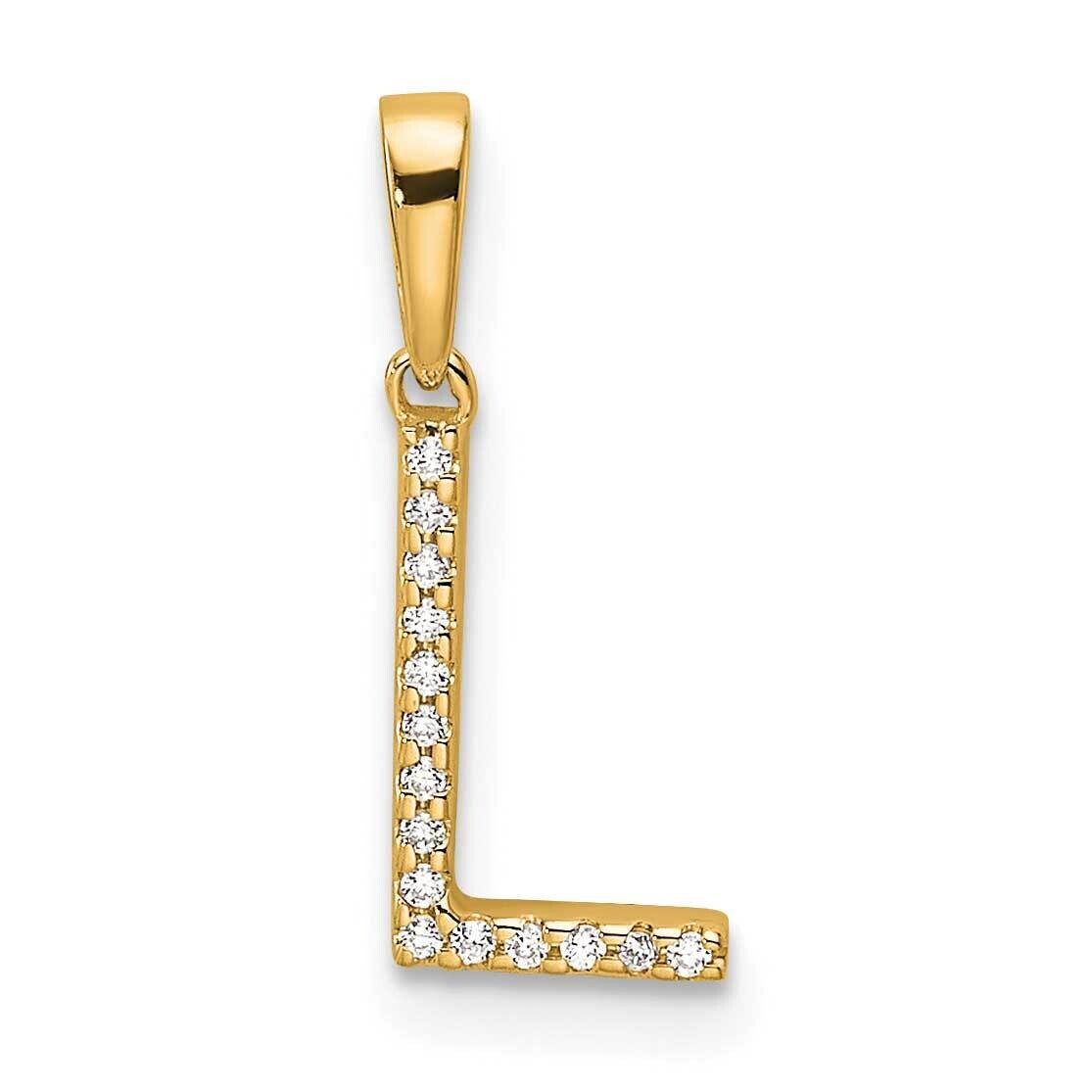 Diamond Letter L Initial Pendant 14k Gold PM9798L-004-YA, MPN: PM9798L-004-YA,