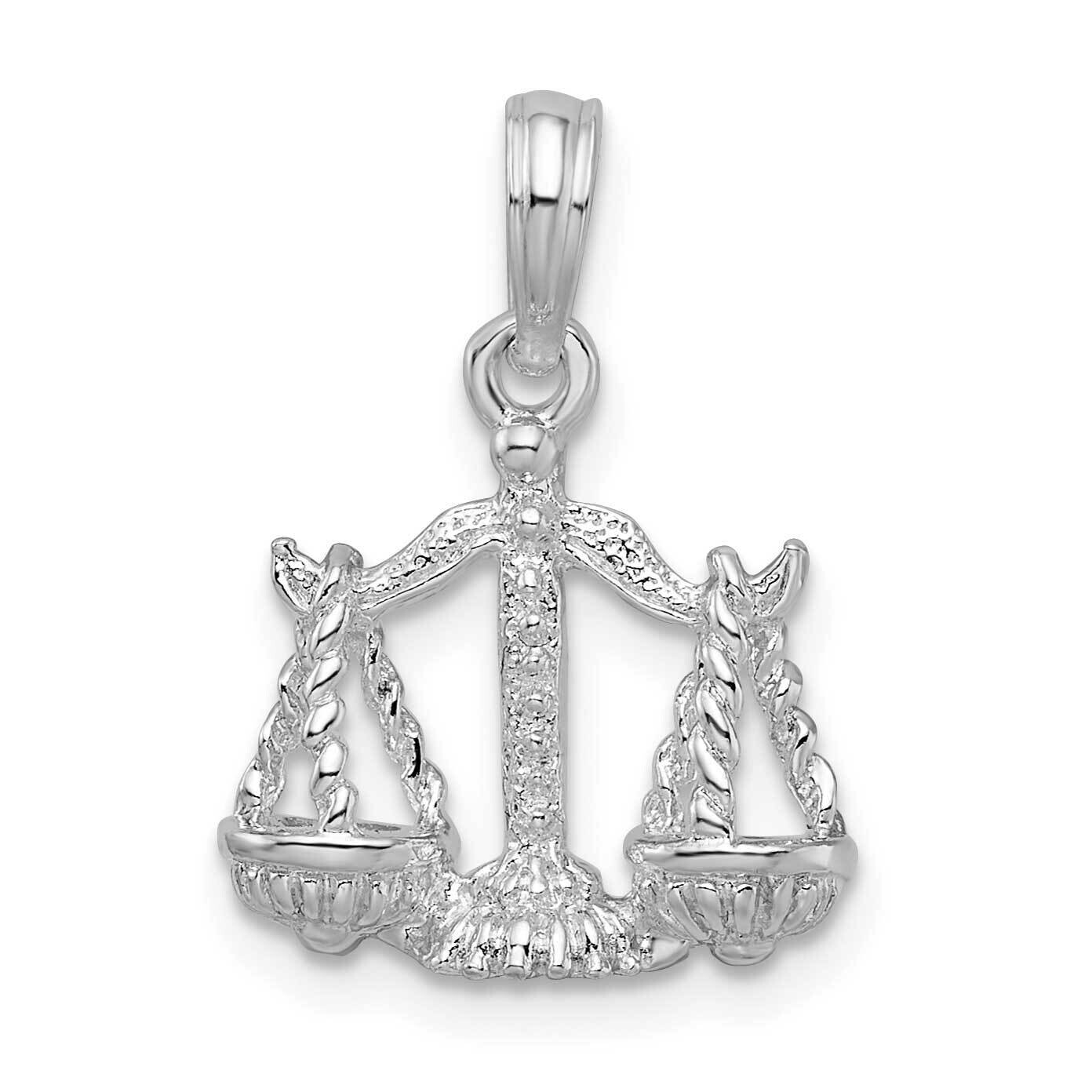 3D Libra Zodiac Pendant Sterling Silver Polished QC10993, MPN: QC10993, 637218182459