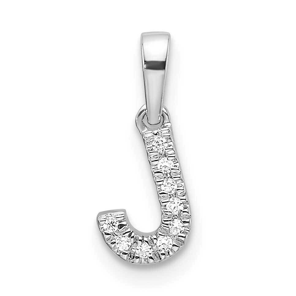 Diamond Letter J Initial Bail Pendant 14k White Gold PM9797J-004-WA, MPN: PM9797J-004-WA,