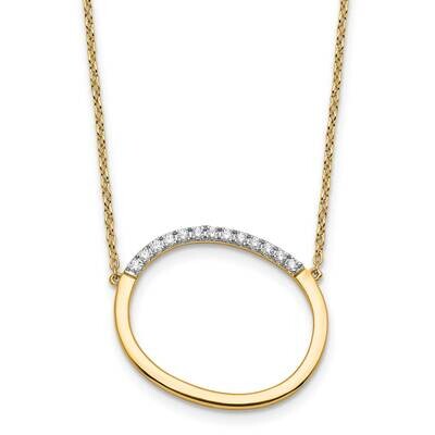 Sideways Diamond Initial O Necklace 14k Gold PM9844O-016-YA, MPN: PM9844O-016-YA,