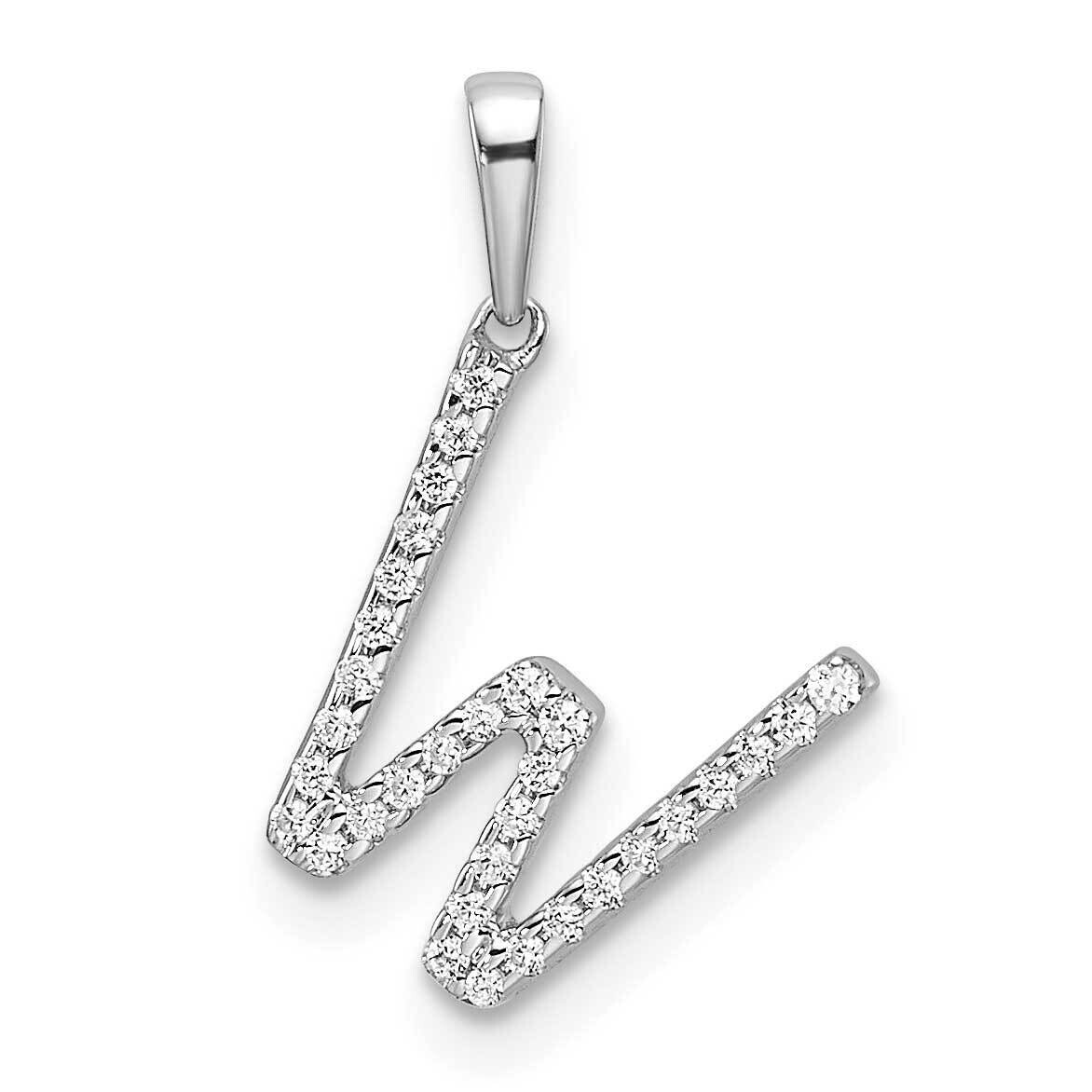 Diamond Letter W Initial Pendant 14k White Gold PM9798W-010-WA, MPN: PM9798W-010-WA,