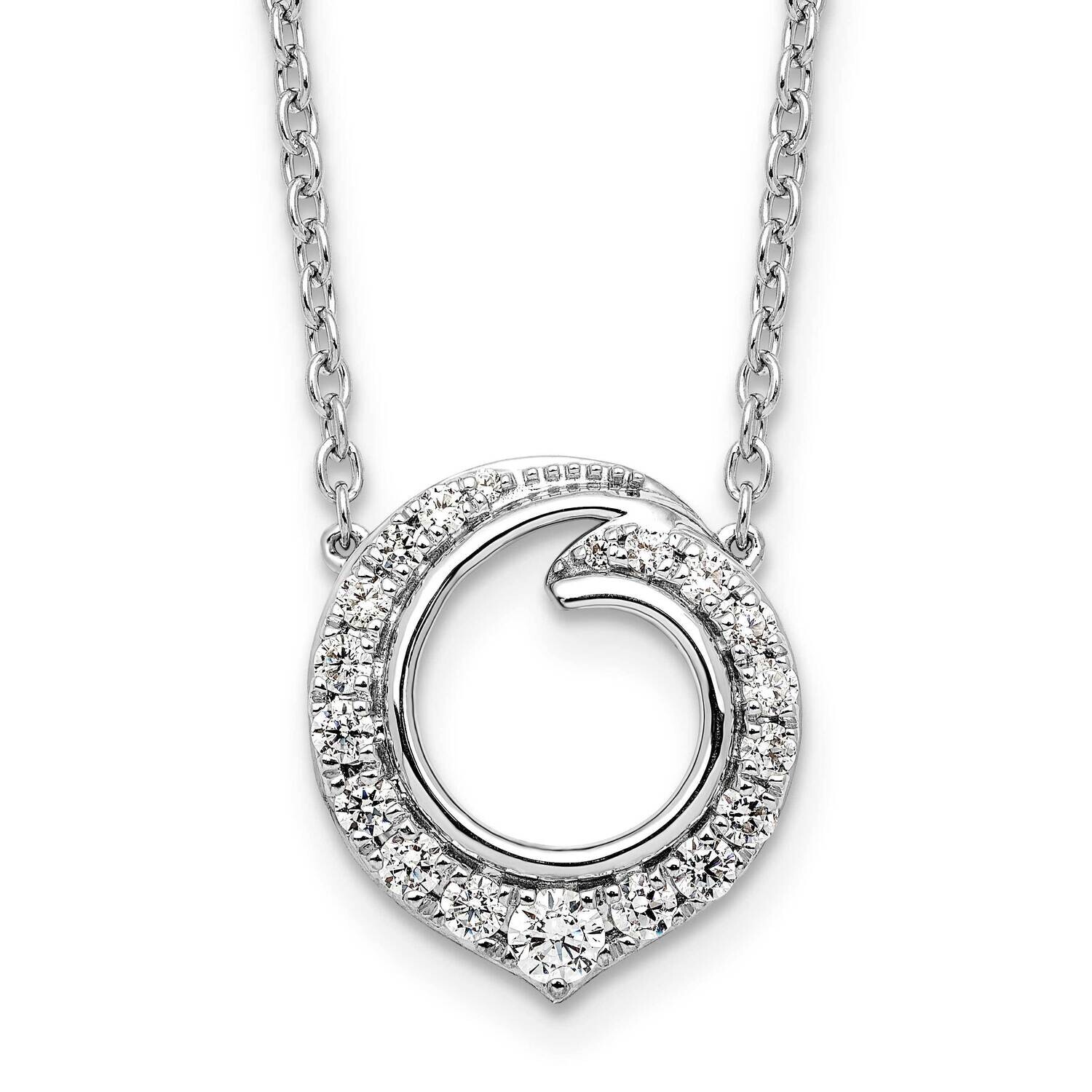 Fancy Circle Diamond 18 Inch Necklace 14k White Gold PM9942-050-WA-18