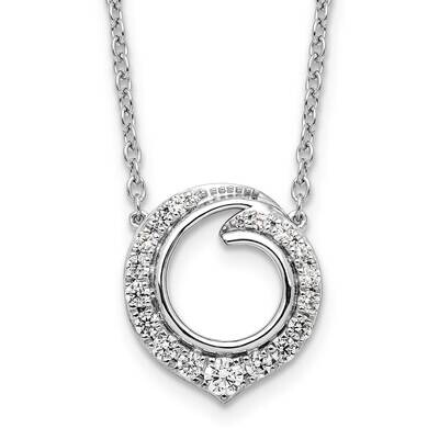 Fancy Circle Diamond 18 Inch Necklace 14k White Gold PM9942-050-WA-18, MPN: PM9942-050-WA-18,