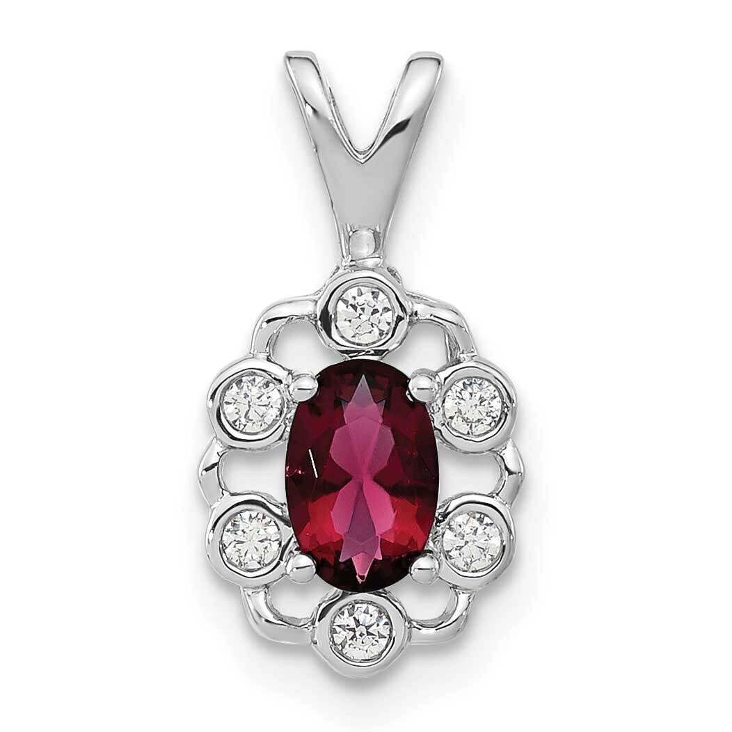 Diamond Lab Created Ruby Pendant 14k White Gold PM9657-CRU-009-WLG, MPN: PM9657-CRU-009-WLG, 883957…