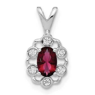 Diamond Lab Created Ruby Pendant 14k White Gold PM9657-CRU-009-WLG, MPN: PM9657-CRU-009-WLG, 883957…