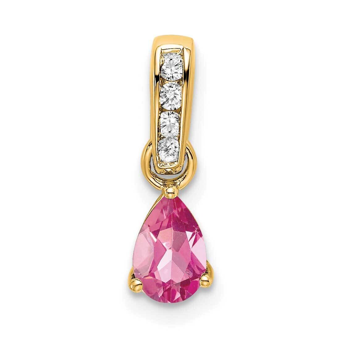 Pear Pink Tourmaline Diamond Pendant 10k Gold PM7409-PT-005-1YA, MPN: PM7409-PT-005-1YA,
