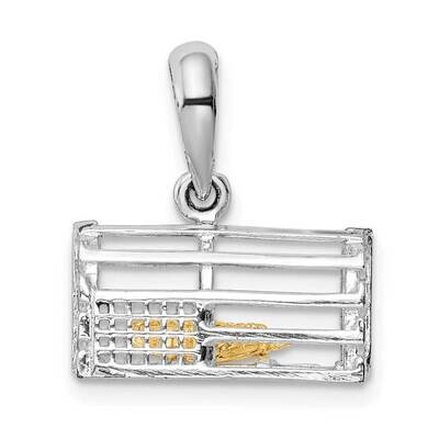 Moveable 3D Trap 14K Lobster Pendant Sterling Silver Polished QC10817G, MPN: QC10817G, 637218151219