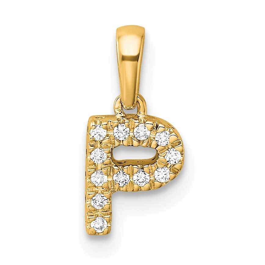 Diamond Letter P Initial Bail Pendant 10k Gold PM9797P-006-1YA, MPN: PM9797P-006-1YA,