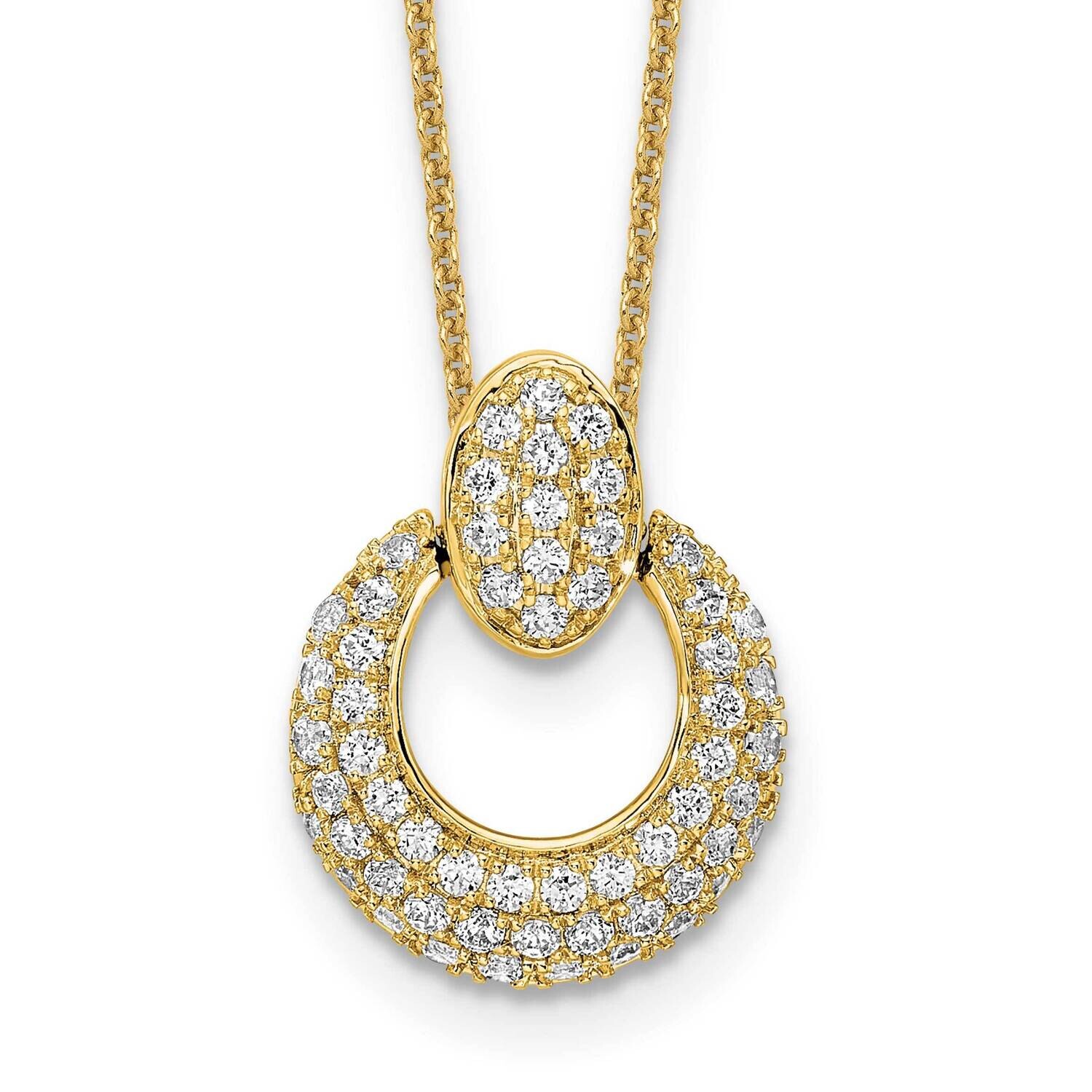 True Origin 5/8 Carat Diamond Vs/Si D E F Fancy Circle 18 Inch Necklace 14k Gold PM8606-064-YLD, MP…