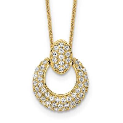 True Origin 5/8 Carat Diamond Vs/Si D E F Fancy Circle 18 Inch Necklace 14k Gold PM8606-064-YLD, MP…