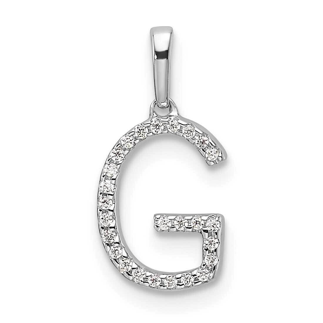 Diamond Letter G Initial Pendant 14k White Gold PM9798G-008-WA, MPN: PM9798G-008-WA,
