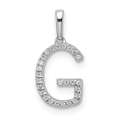Diamond Letter G Initial Pendant 14k White Gold PM9798G-008-WA, MPN: PM9798G-008-WA,