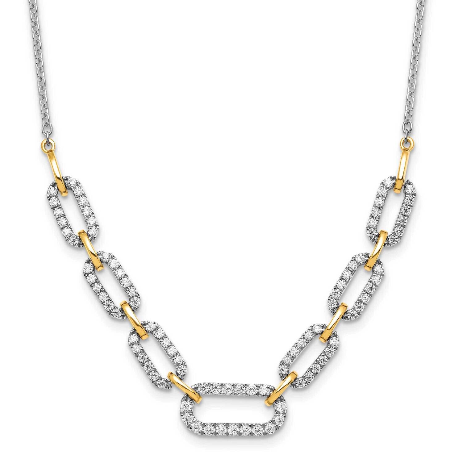 Diamond Fancy Link Necklace 14k Two-Tone Gold PM9676-100-WYLG, MPN: PM9676-100-WYLG, 883957896991