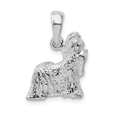 Textured 3D Shih Tzu Dog Pendant Sterling Silver QC10230, MPN: QC10230, 637218170500