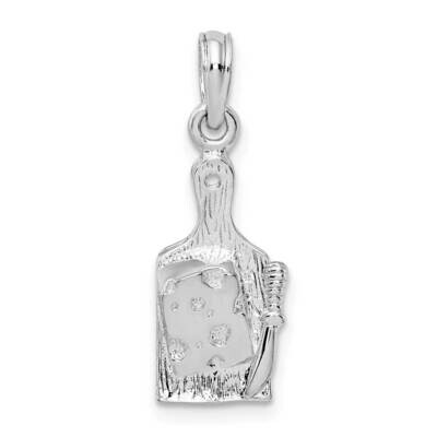Cheese Board Knife Pendant Sterling Silver Polished QC10550, MPN: QC10550, 637218184033