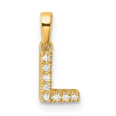 Diamond Letter L Initial Bail Pendant 14k Gold PM9797L-004-YA, MPN: PM9797L-004-YA,