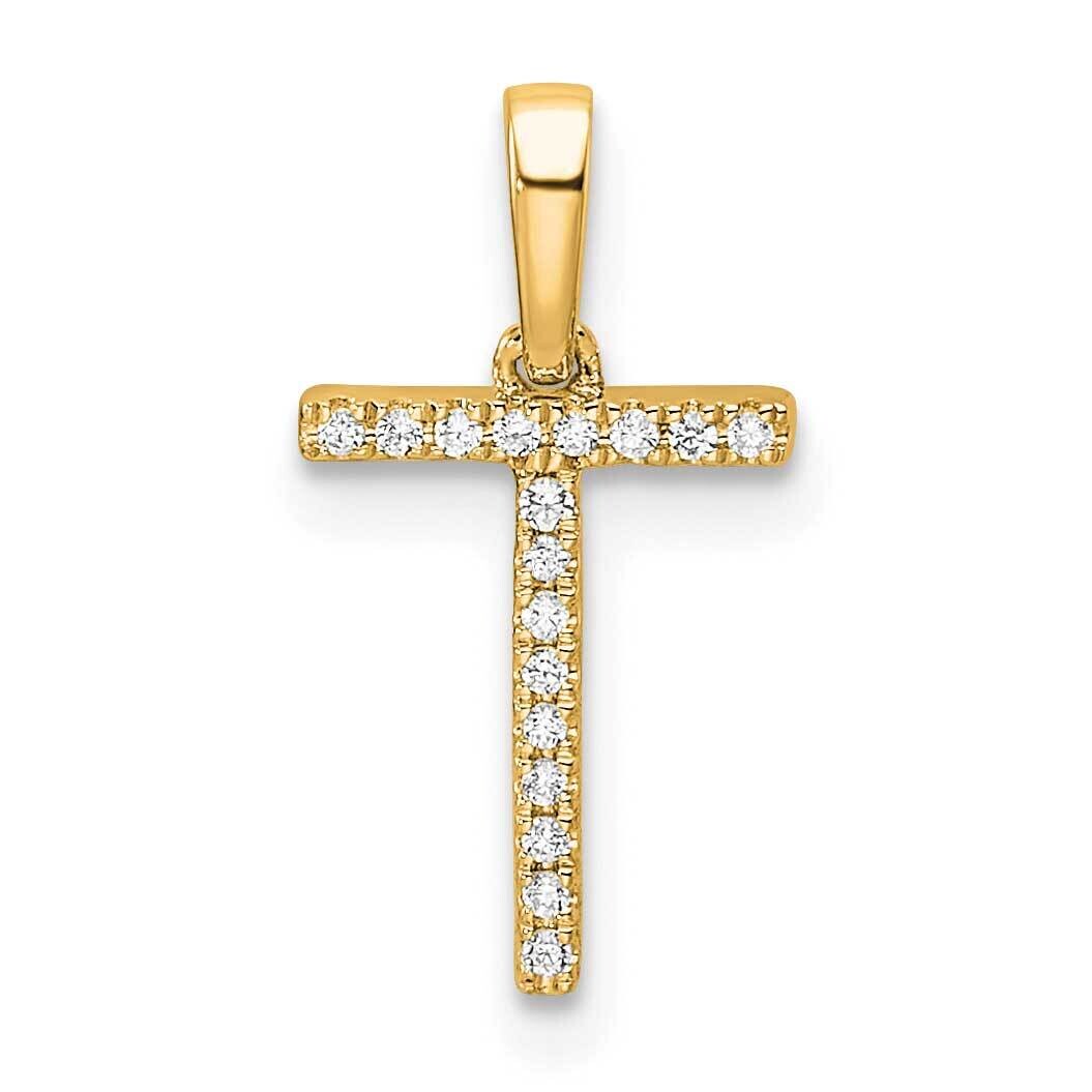 Diamond Letter T Initial Pendant 10k Gold PM9798T-005-1YA, MPN: PM9798T-005-1YA,