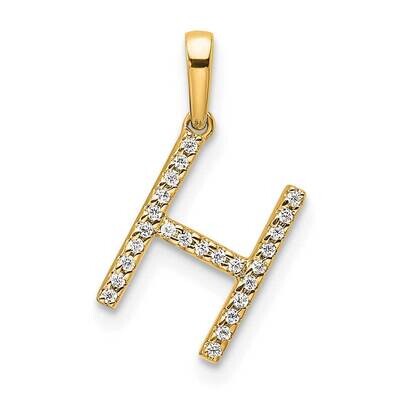 Diamond Letter H Initial Pendant 10k Gold PM9798H-008-1YA, MPN: PM9798H-008-1YA,