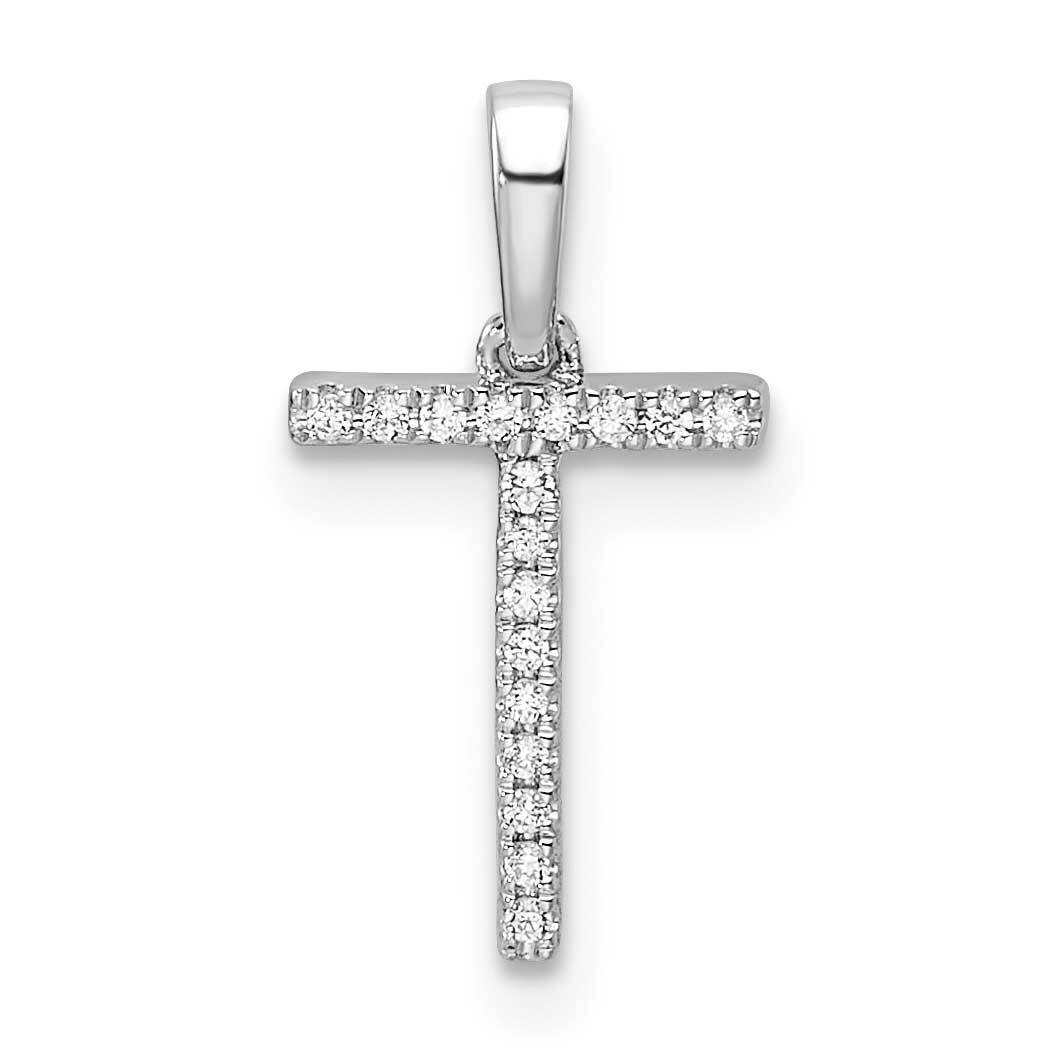 Diamond Letter T Initial Pendant 14k White Gold PM9798T-005-WA, MPN: PM9798T-005-WA,