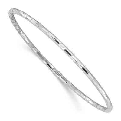 Polished &amp; Diamond-Cut Slip On Bangle Sterling Silver Rhodium-Plated QB1480, MPN: QB1480,
