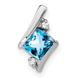 Antique Cushion Blue Topaz Diamond Pendant Sterling Silver PM7398-BT-002-SSA, MPN: PM7398-BT-002-SS…