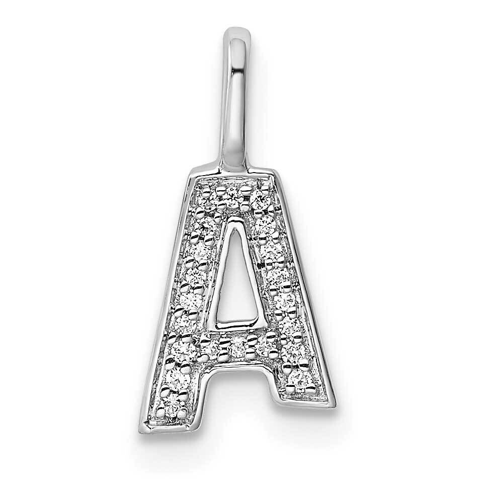 Diamond Letter A Initial Pendant 14k White Gold PM8367A-006-WA, MPN: PM8367A-006-WA, 196904072219