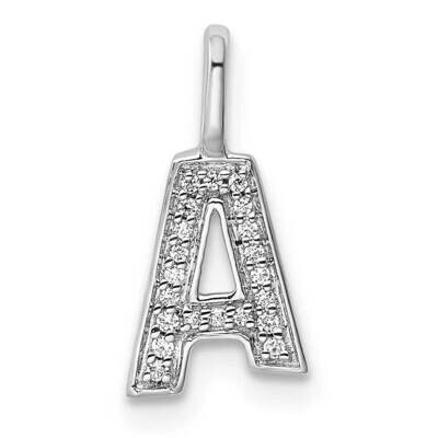 Diamond Letter A Initial Pendant 14k White Gold PM8367A-006-WA, MPN: PM8367A-006-WA, 196904072219