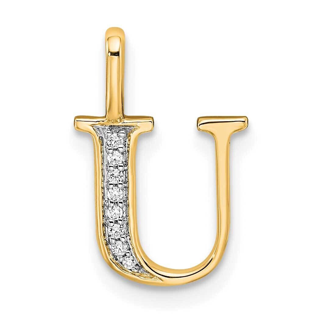 Diamond Letter U Initial Pendant 10k Gold PM8365U-002-1YA, MPN: PM8365U-002-1YA,