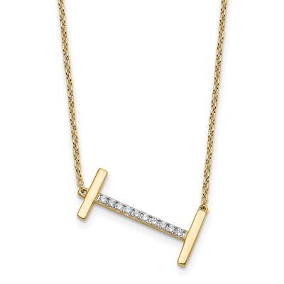 Sideways Diamond Initial I Necklace 14k Gold PM9844I-012-YA, MPN: PM9844I-012-YA,