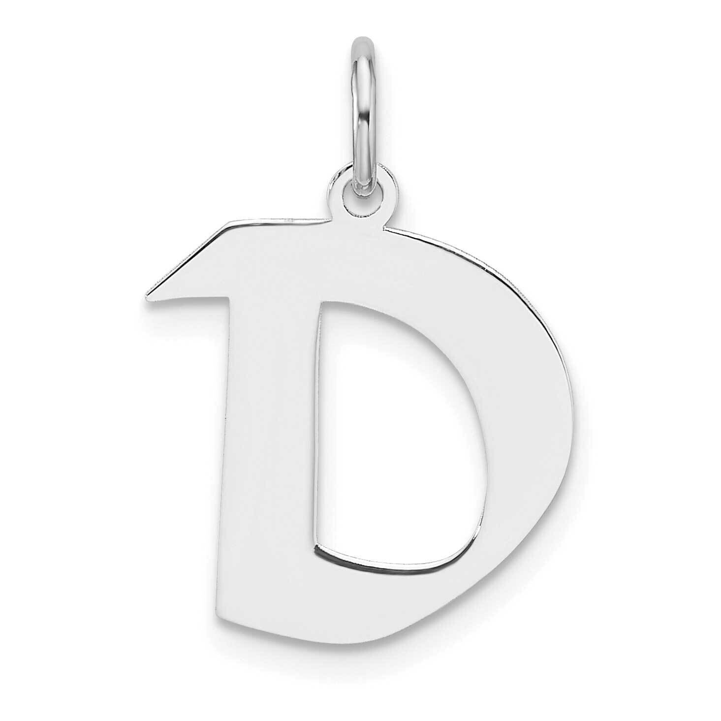 Small Artisan Block Letter D Initial Charm Sterling Silver Rhodium-Plated QC11256D, MPN: QC11256D,