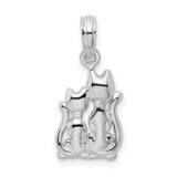 Big Little Cats Pendant Sterling Silver Polished QC10333, MPN: QC10333, 637218173297