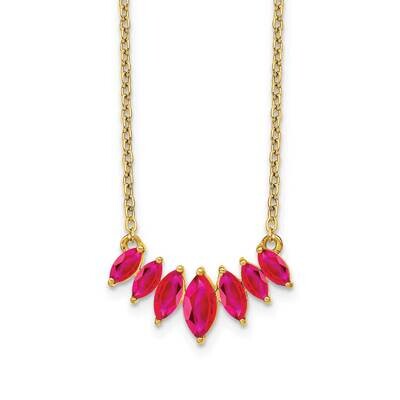 Marquise Ruby 18 Inch Necklace 14k Gold PM7179-RU-Y, MPN: PM7179-RU-Y, 883957763378