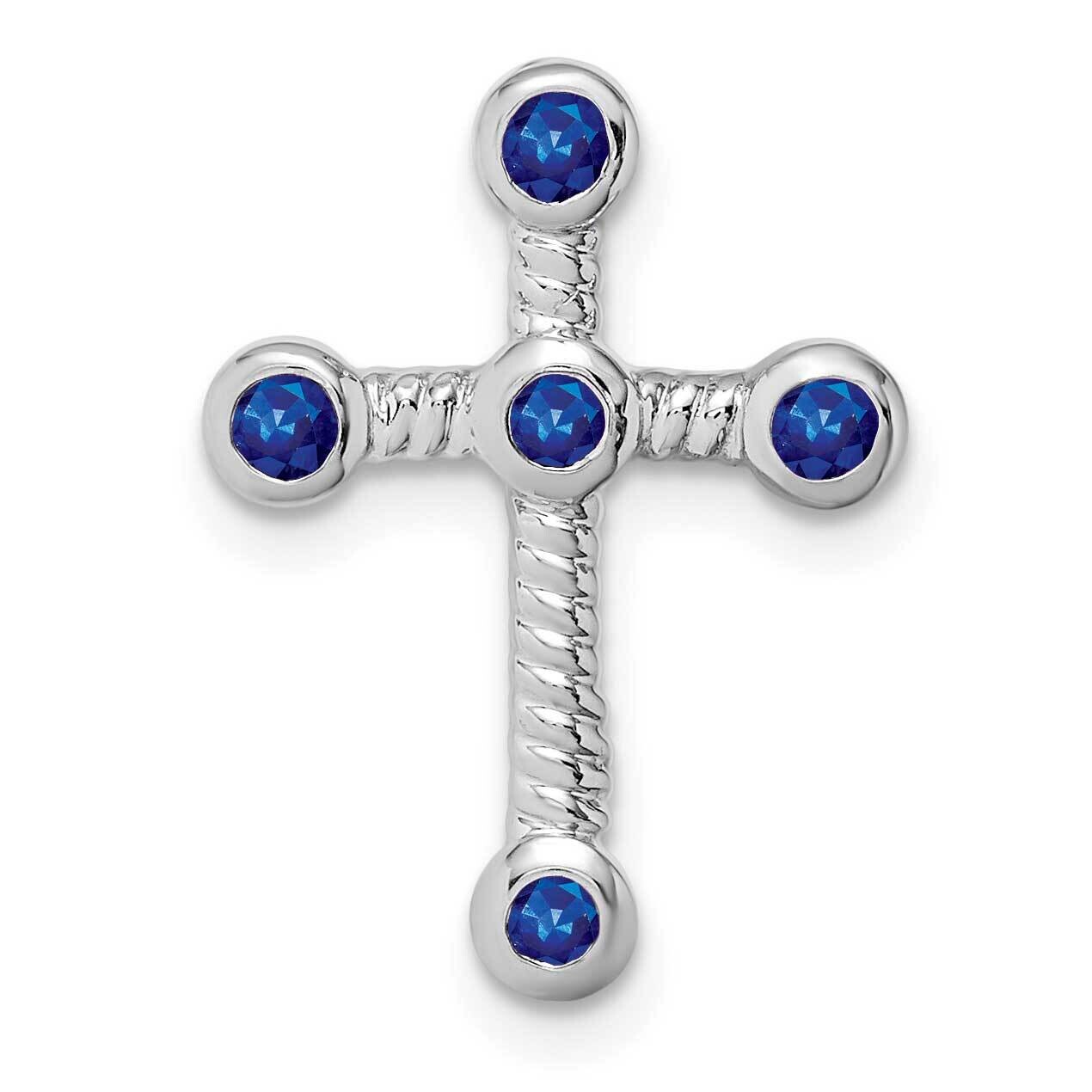 Sapphire Cross Chain Slide 19 Inch 10k White Gold PM7174-SA-1W, MPN: PM7174-SA-1W,
