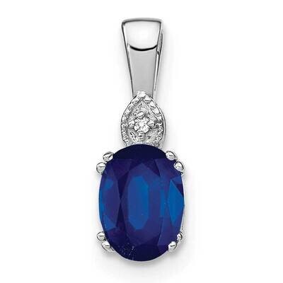 Oval Sapphire Diamond Pendant 14k White Gold PM7185-SA-001-WA, MPN: PM7185-SA-001-WA,