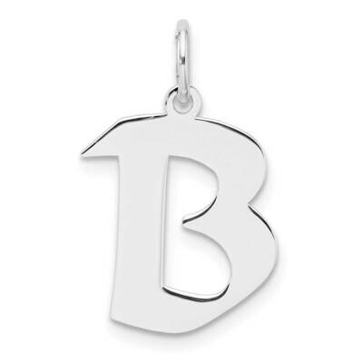 Small Artisan Block Letter B Initial Charm Sterling Silver Rhodium-Plated QC11256B, MPN: QC11256B,