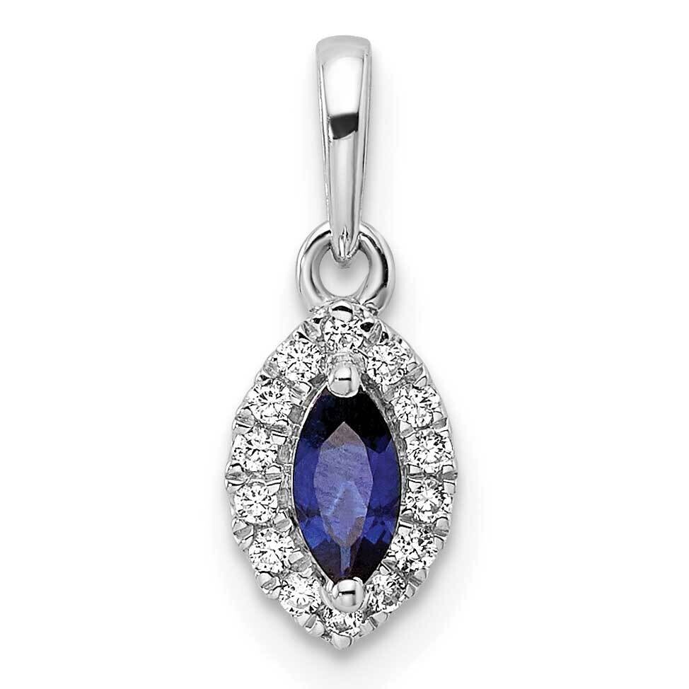 Diamond Cr Blue Sapphire Pendant 14k White Gold PM9354-CSA-010-WLG, MPN: PM9354-CSA-010-WLG, 883957…