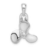 Moveable 3D Propeller Pendant Sterling Silver Polished QC10453, MPN: QC10453, 637218180455