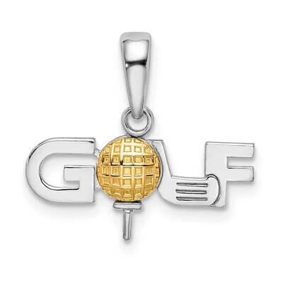 Golf Tee 14K Ball Pendant Sterling Silver Polished QC10876G by Men&#39;s Jewelry and Accessories, MPN: …