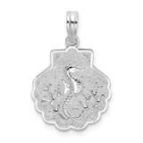 Polished/Textured Shell Sea Horse Pendant Sterling Silver QC10085, MPN: QC10085, 637218160266